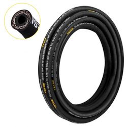 100 ft coiled hydraulic hose 3/8 inch, 4800 psi high-pressure rubber hydraulic hose with 2 steel wire braid