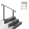 Front Porch Hand Rail HeavyDuty Wrought Iron Stair Railing Adjustable For 13 Steps Weatherproof 8