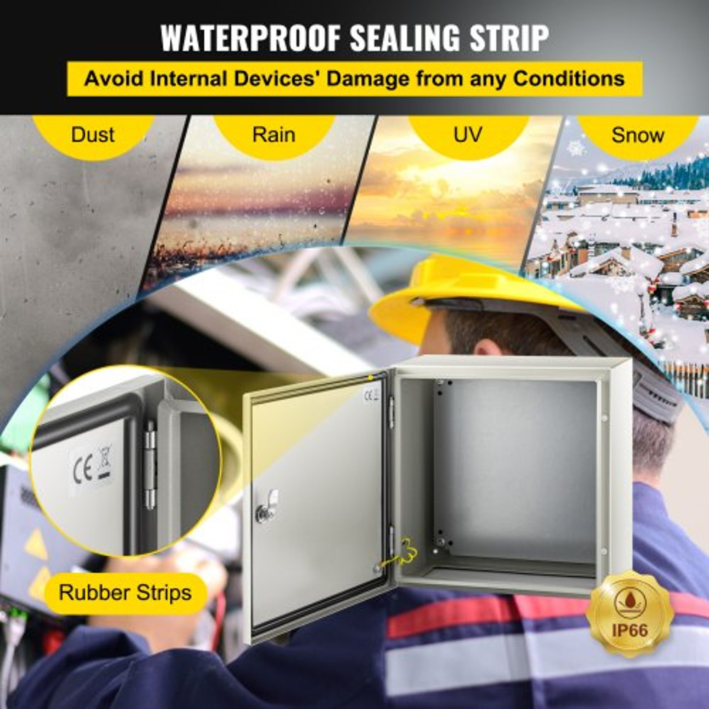 16x16x8 NEMA 4X Steel Electrical Box IP66 Waterproof Dustproof Enclosure IndustrialGrade 4