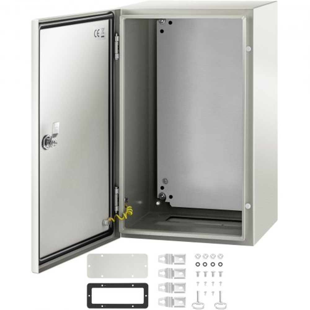 Industrial Steel Electrical Box (20x12x10 Inches), 4X Rated, IP66 Waterproof Enclosure with Removable Backplate