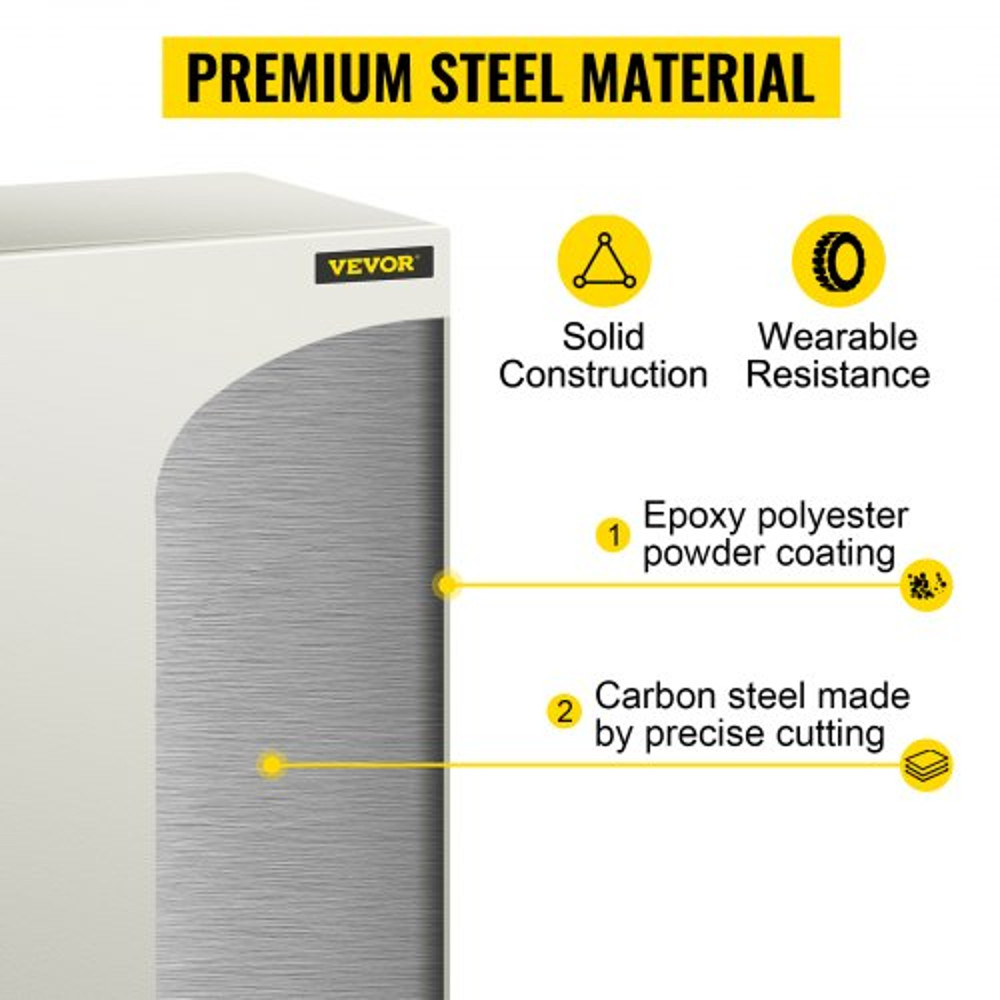 Industrial Steel Electrical Box (20x12x10 Inches), 4X Rated, IP66 Waterproof Enclosure with Removable Backplate