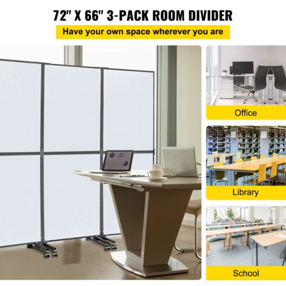 Acoustic Room Divider 3Pack Office Partition Wall Panel Set 72 X 66 Soundproof Mobile Tackable Fo 2