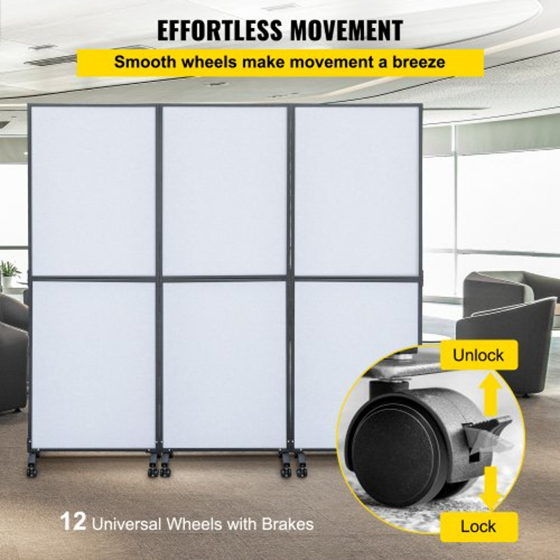 Acoustic Room Divider 3Pack Office Partition Wall Panel Set 72 X 66 Soundproof Mobile Tackable Fo 6