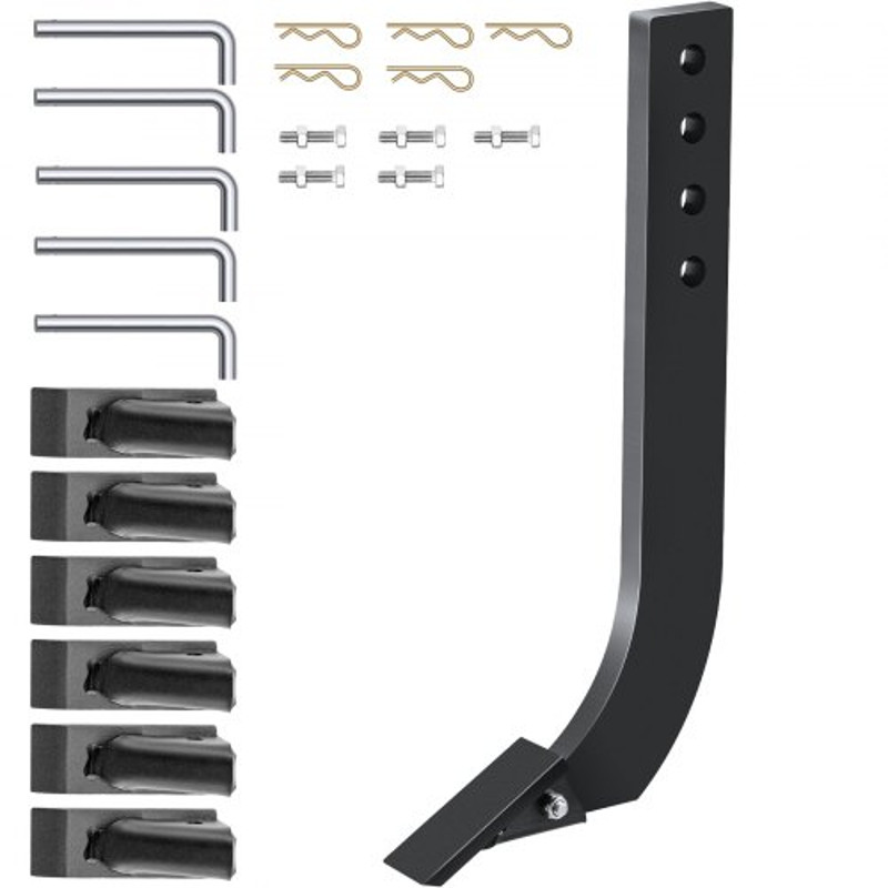 Scarifier Shank for Box Blade, Adjustable Ripper Shanks with 4 Holes, Tapered Teeth & Mounting Pins for Plowing