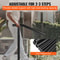 Iron Stair Handrail, Step Railing, Black Powder-Coated Sturdy Outdoor Indoor Safety Railing with Floor Mount