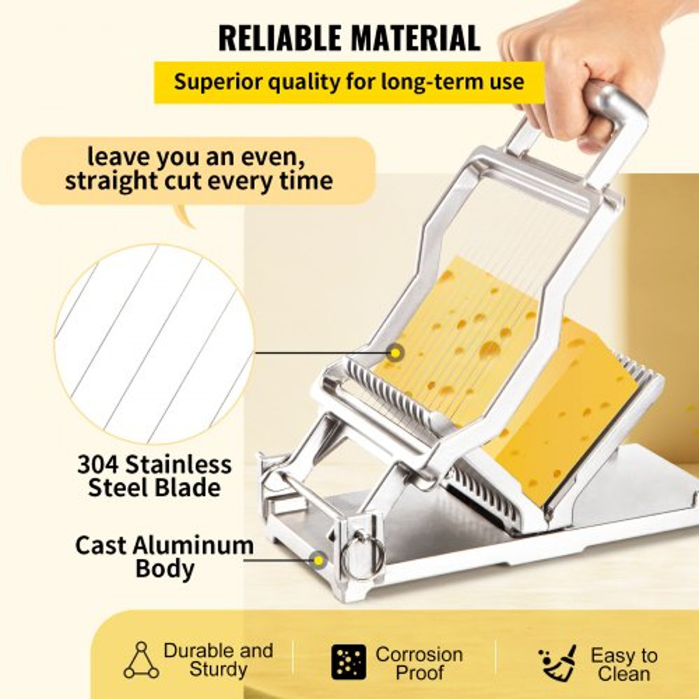 Commercial Cheese Slicer Aluminum Alloy Cheese Cutter With Replaceable Wire For Thick Slices Stainl 3