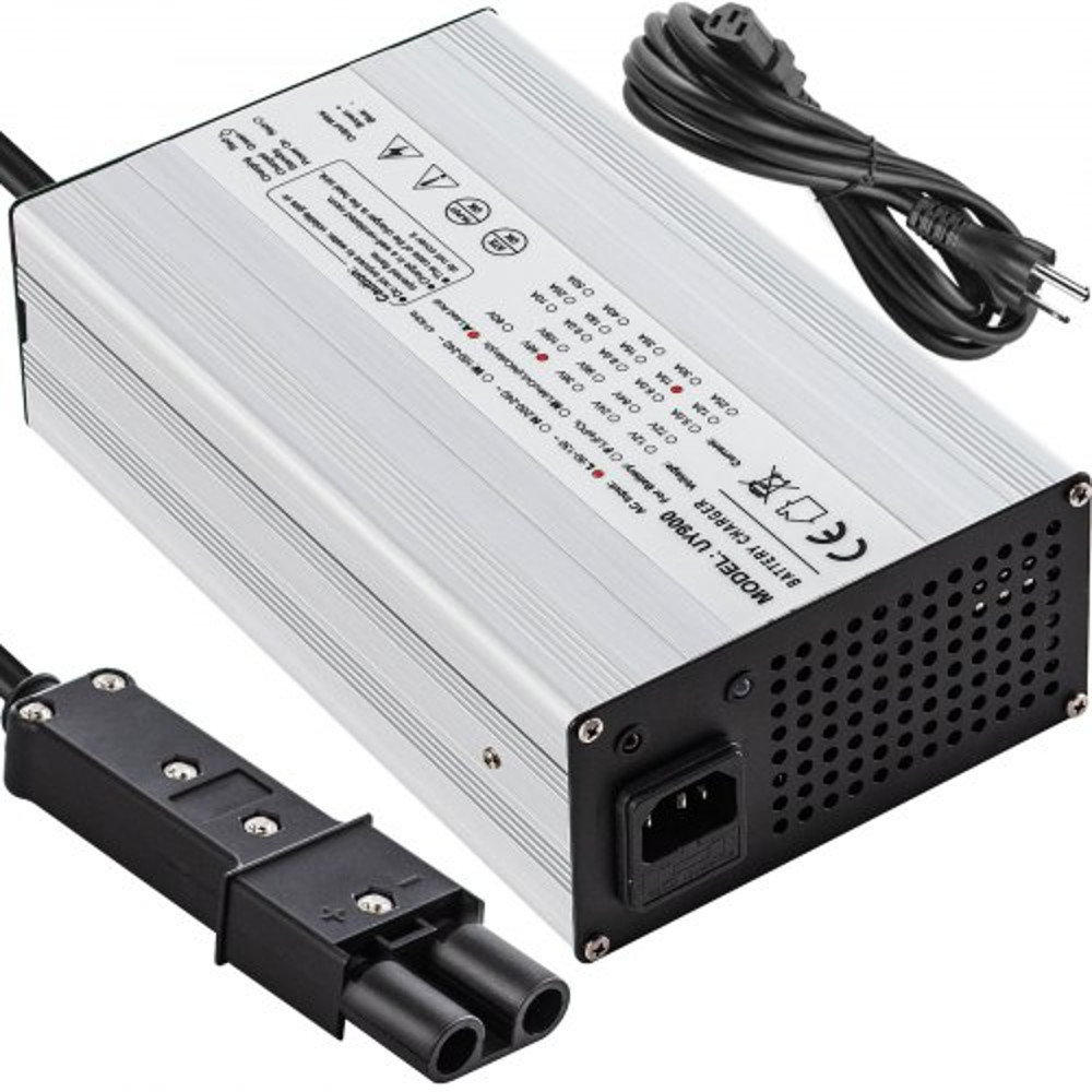 Golf Cart Battery Charger for Club Car EZGO Yamaha, PowerWise Electric Charger with LED Display & Splayed Plug