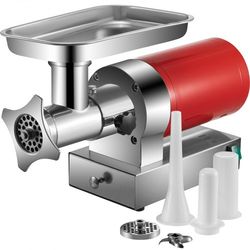 electric meat grinder machine, meat mincer with sausage maker kit & dual grinding plates, for home & commercial kitchen