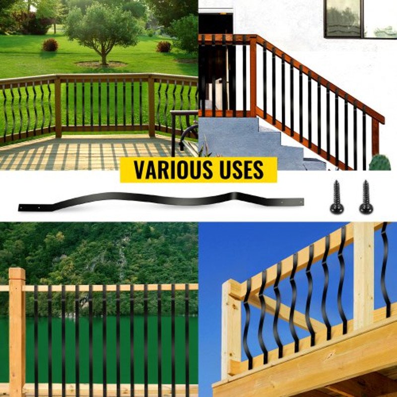 Stylish Matte Black Deck Balusters, 51-Pack 32.25" Aluminum Alloy Spindles for Outdoor Stair, Porch & Deck Railing