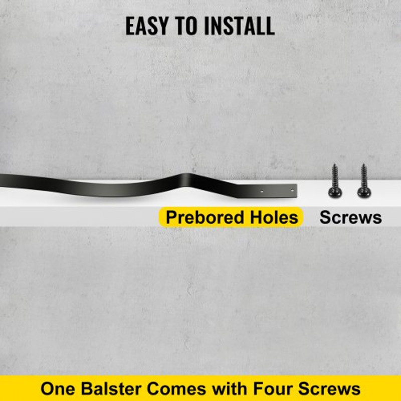 3225 Metal Deck Spindles 26Pack WaveDesign Aluminum Alloy Balusters For Porch Stair  Deck Railings 6