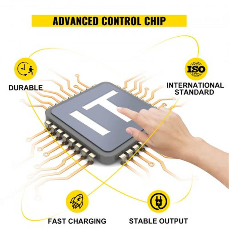 15A Golf Cart Electric Charger, 48V 3-Pin Round Plug Club Car Battery Charger with LED Display, Aluminum Shell