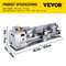 Mini Metal Lathe with Brushless Motor, Precision Metal Working Lathe, 2500 RPM Variable Speed Bench Machine