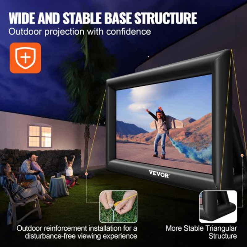 20FT Inflatable Movie Screen Giant 240 Outdoor Projection Screen With Builtin 350W Air Blower Oxfor 5