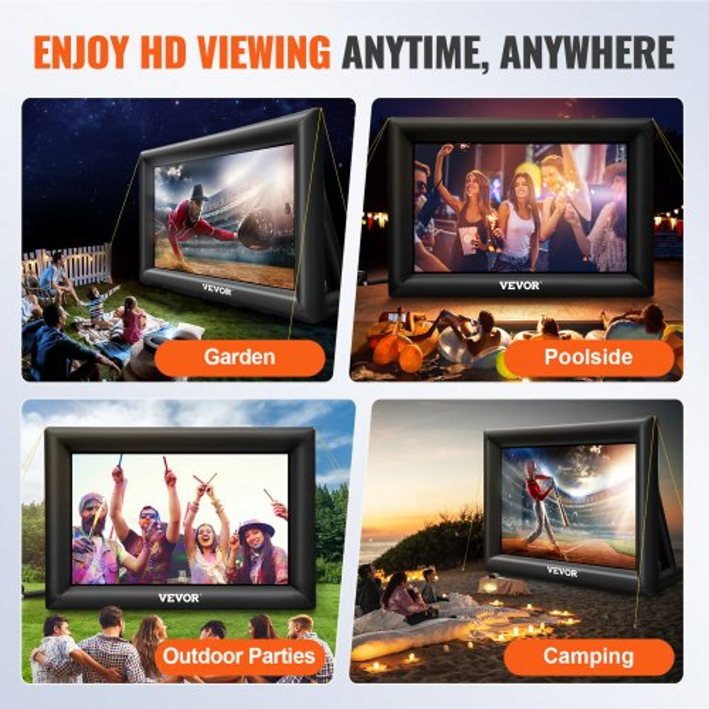 20FT Inflatable Movie Screen Giant 240 Outdoor Projection Screen With Builtin 350W Air Blower Oxfor 6