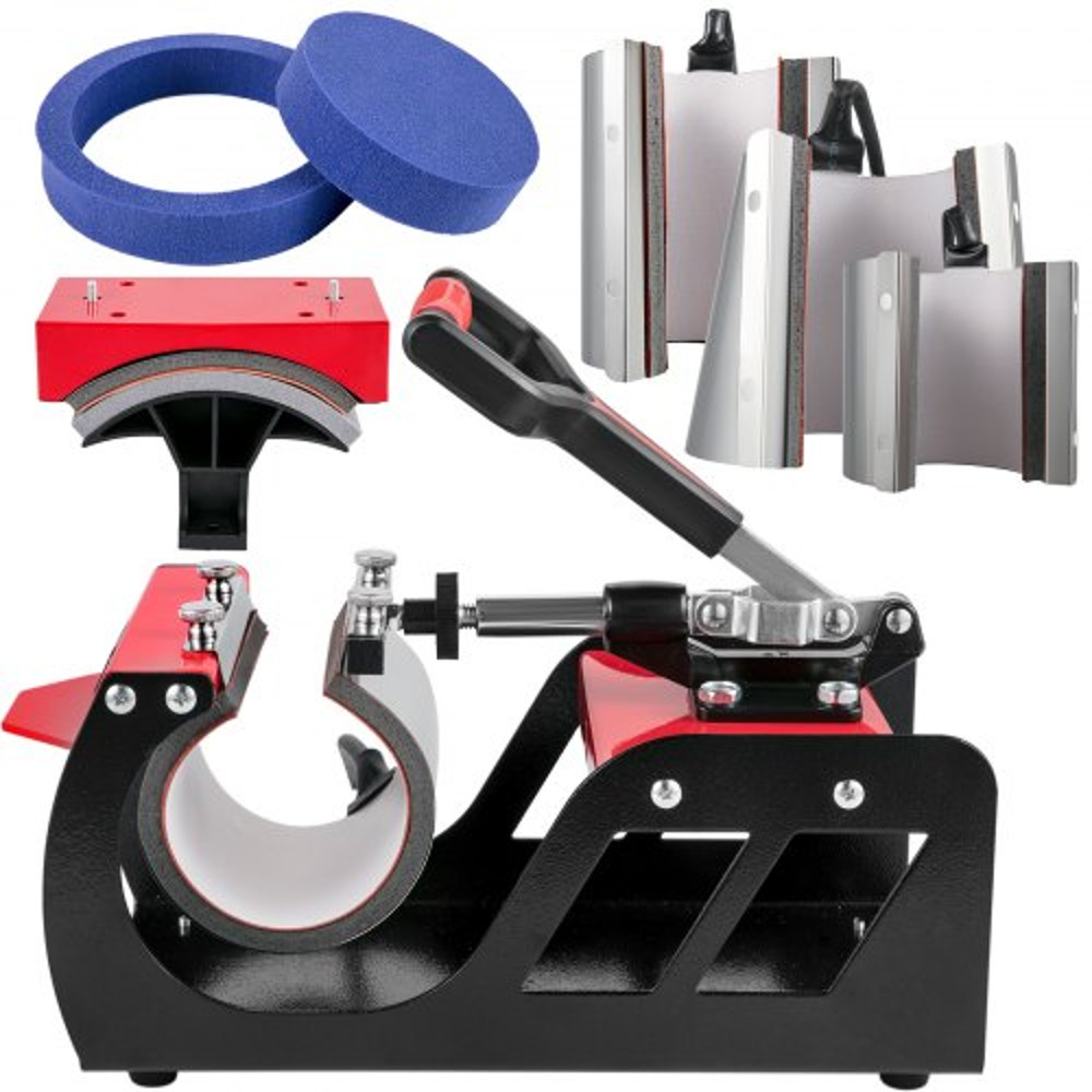 8-in-1 Heat Press Machine 12"x15", Dual-Tube Sublimation Press with 360° Swing Away for T-Shirts, Caps & Mugs