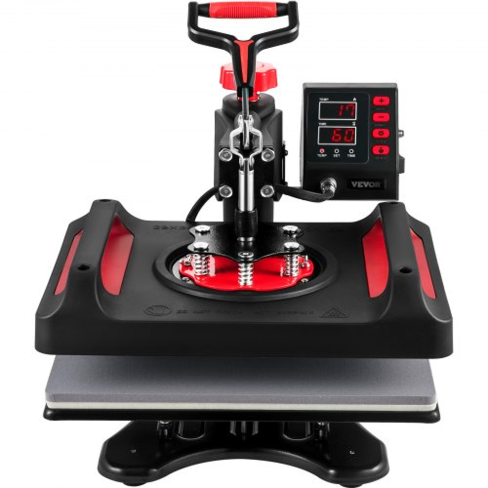 8-in-1 Heat Press Machine 12"x15", Dual-Tube Sublimation Press with 360° Swing Away for T-Shirts, Caps & Mugs