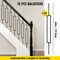 Black Iron Deck Balusters (10-Pack), 44" Metal Stair Railing Spindles, Powder-Coated for Porch, Deck & Outdoor Stairs