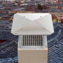 304 stainless steel chimney cap, 13"x13" adjustable fireplace cover with mesh – metal spark arrestor for clay flue tile