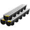 Trench Drain System with Steel Grate, Heavy-Duty HDPE Channel Drain for Garage, Garden, Driveway