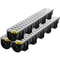 Trench Drain System with Steel Grate, Heavy-Duty HDPE Channel Drain for Garage, Garden, Driveway