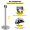 Crowd Control Stanchion, Retractable Barrier with Red Belt & Rubber Base for Event and Venue Queuing