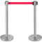 Crowd Control Stanchion, Retractable Barrier with Red Belt & Rubber Base for Event and Venue Queuing