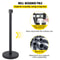 Crowd Control Stanchion Set, Retractable Black Belts & Stable Weighted Bases, Durable Queue Barrier System