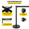 Crowd Control Stanchion Set, Retractable Black Belts & Stable Weighted Bases, Durable Queue Barrier System