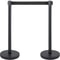 Crowd Control Stanchion Set, Retractable Black Belts & Stable Weighted Bases, Durable Queue Barrier System