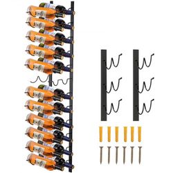 steel wall mounted wine rack for bottles, forward design vertical wine bottle holder & towel rack, space-saving modern