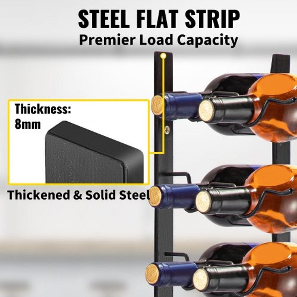 Steel Wall Mounted Wine Rack for Bottles, Forward Design Vertical Wine Bottle Holder & Towel Rack, Space-Saving Modern