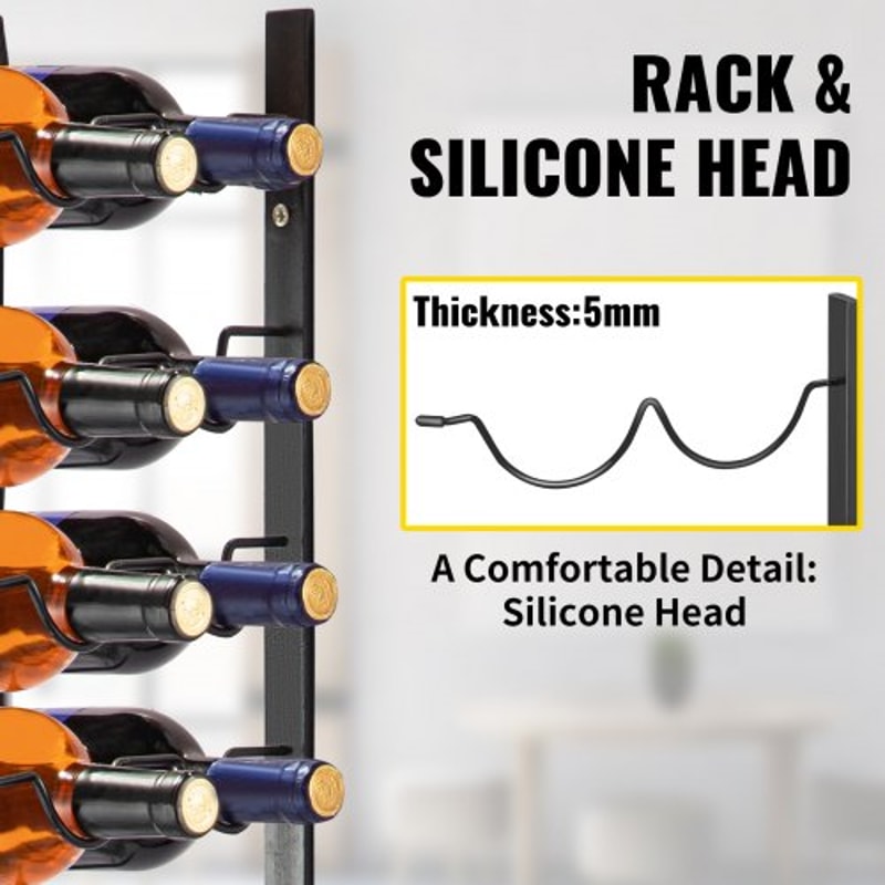 Steel Wall Mounted Wine Rack for Bottles, Forward Design Vertical Wine Bottle Holder & Towel Rack, Space-Saving Modern