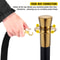 Crowd Control Stanchion Set, Black Velvet Rope Barrier with Rope, Heavy-Duty Crowd Control Posts with Sturdy Concrete