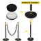 Crowd Control Stanchion Set, Black Velvet Rope Barrier with Rope, Heavy-Duty Crowd Control Posts with Sturdy Concrete