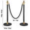 Crowd Control Stanchion Set, Black Velvet Rope Barrier with Rope, Heavy-Duty Crowd Control Posts with Sturdy Concrete