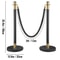 Crowd Control Stanchion Set, Black Velvet Rope Barrier with Rope, Heavy-Duty Crowd Control Posts with Sturdy Concrete