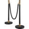 Crowd Control Stanchion Set, Black Velvet Rope Barrier with Rope, Heavy-Duty Crowd Control Posts with Sturdy Concrete