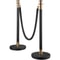 Crowd Control Stanchion Set, Black Velvet Rope Barrier with Rope, Heavy-Duty Crowd Control Posts with Sturdy Concrete