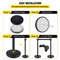 Crowd Control Stanchion Set, Black Queue Barrier with Retractable Belts & Heavy-Duty Base for Events, Airports, Theaters