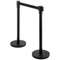 Crowd Control Stanchion Set, Black Queue Barrier with Retractable Belts & Heavy-Duty Base for Events, Airports, Theaters