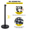 Black Crowd Control Stanchion Set 4Piece W66 Ft Retractable Belts ConcreteFilled Base For Easy Conn 3