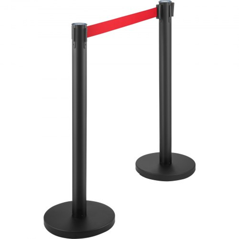 Stanchion Set With 66 Ft Retractable Belt 6Piece Crowd Control Barrier W Rubber Base HeavyDuty Ste 8