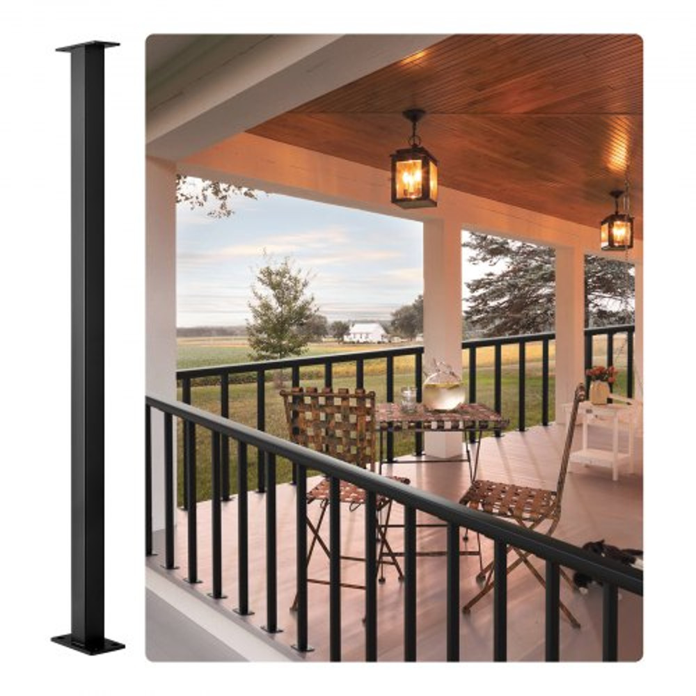 Stainless Steel Deck Railing Post 36 Holeless DIY Cable Railing Kit With Mount Bracket Brushed Bla 1