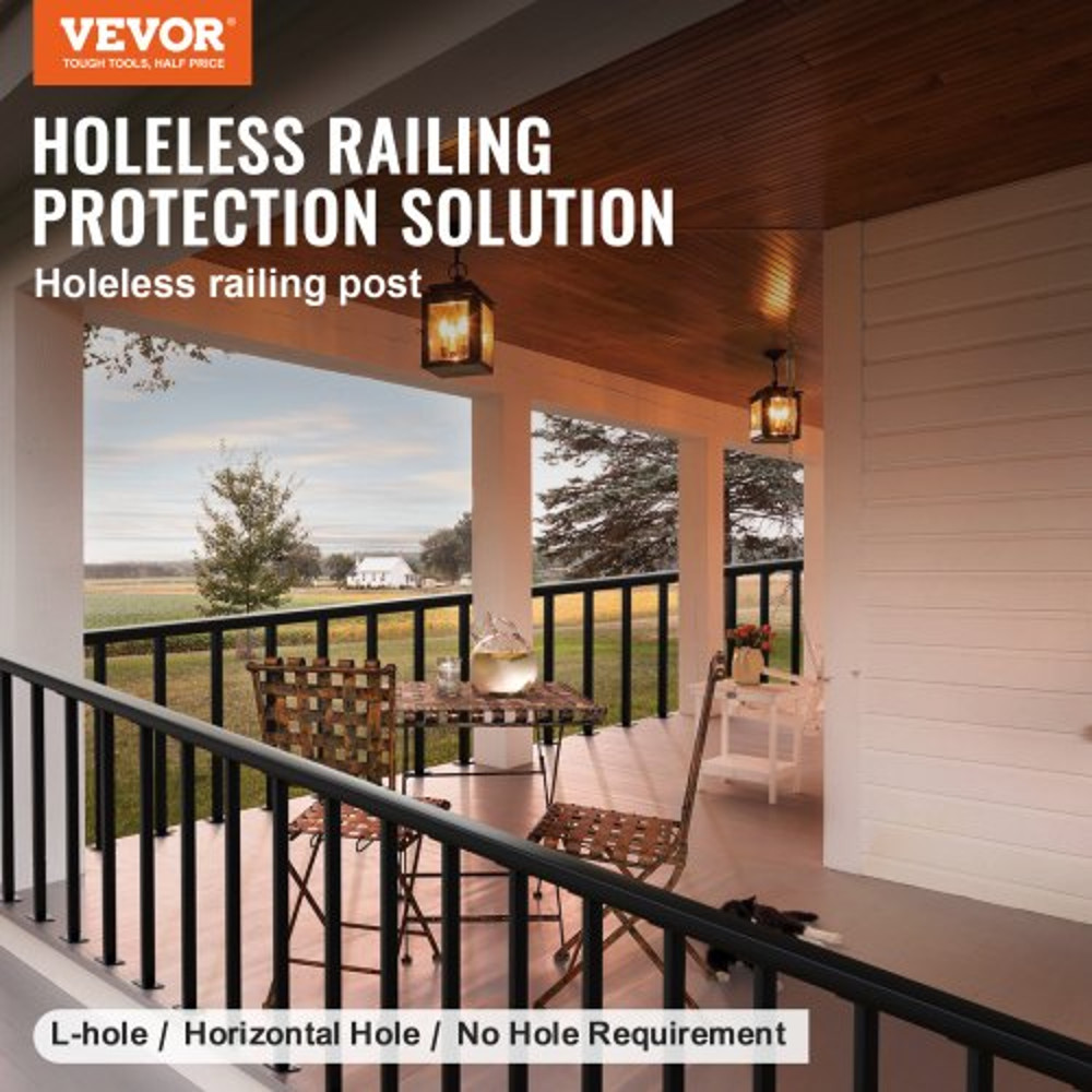 Stainless Steel Deck Railing Post 36 Holeless DIY Cable Railing Kit With Mount Bracket Brushed Bla 2