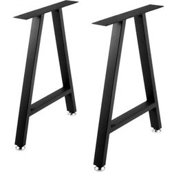28" steel table legs set, heavy duty a-frame furniture legs w/floor protectors | rust-resistant polyurethane coating