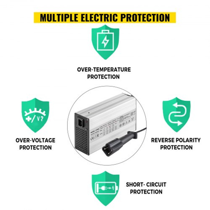 48 Volt 15 Amp Golf Cart Battery Charger, Aluminum Shell Club Car Charger with G29 Drive/LED for Ez Go, Yamaha & More