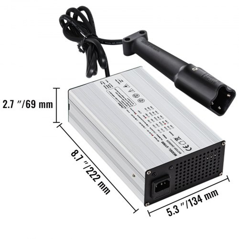 48 Volt 15 Amp Golf Cart Battery Charger, Aluminum Shell Club Car Charger with G29 Drive/LED for Ez Go, Yamaha & More