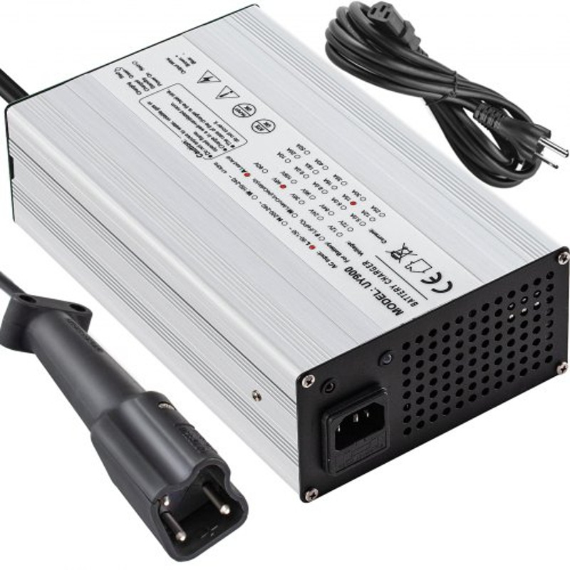 48 Volt 15 Amp Golf Cart Battery Charger, Aluminum Shell Club Car Charger with G29 Drive/LED for Ez Go, Yamaha & More