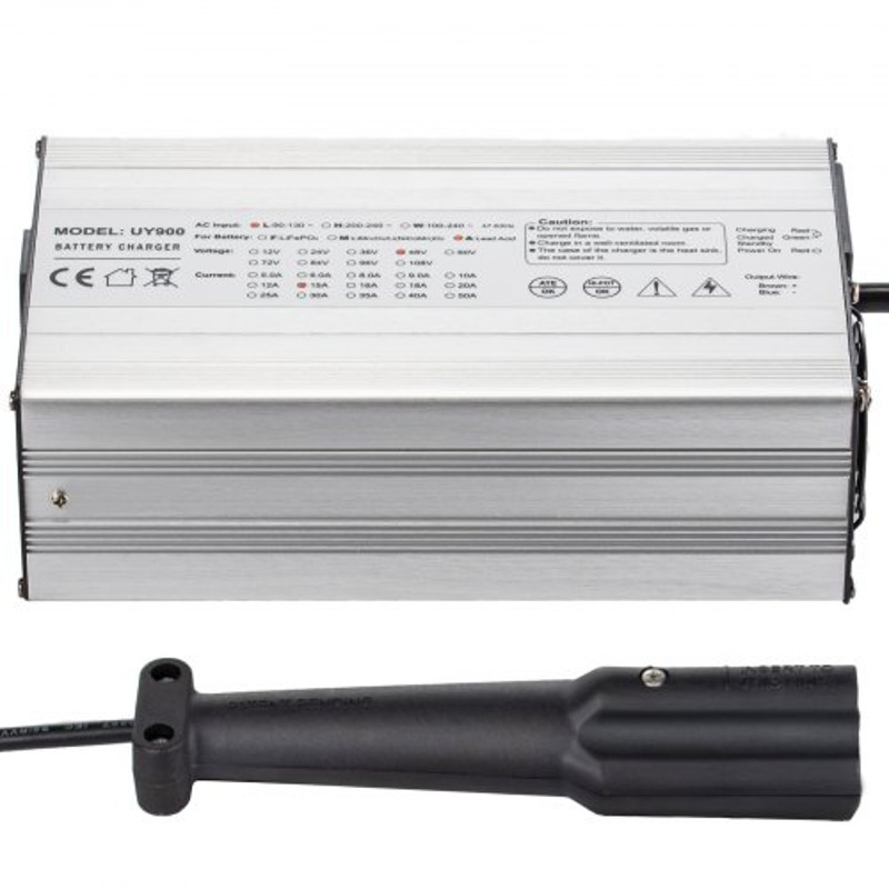 48 Volt 15 Amp Golf Cart Battery Charger, Aluminum Shell Club Car Charger with G29 Drive/LED for Ez Go, Yamaha & More