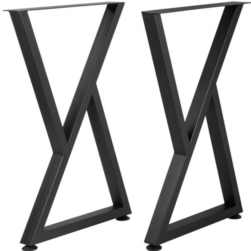 Heavy Duty Metal Table Legs, Z Shape Desk Legs Set, Matte Finish Wrought Iron for DIY Dining Table, Bench, Office